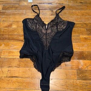 Elegant Black Lace Bodysuit